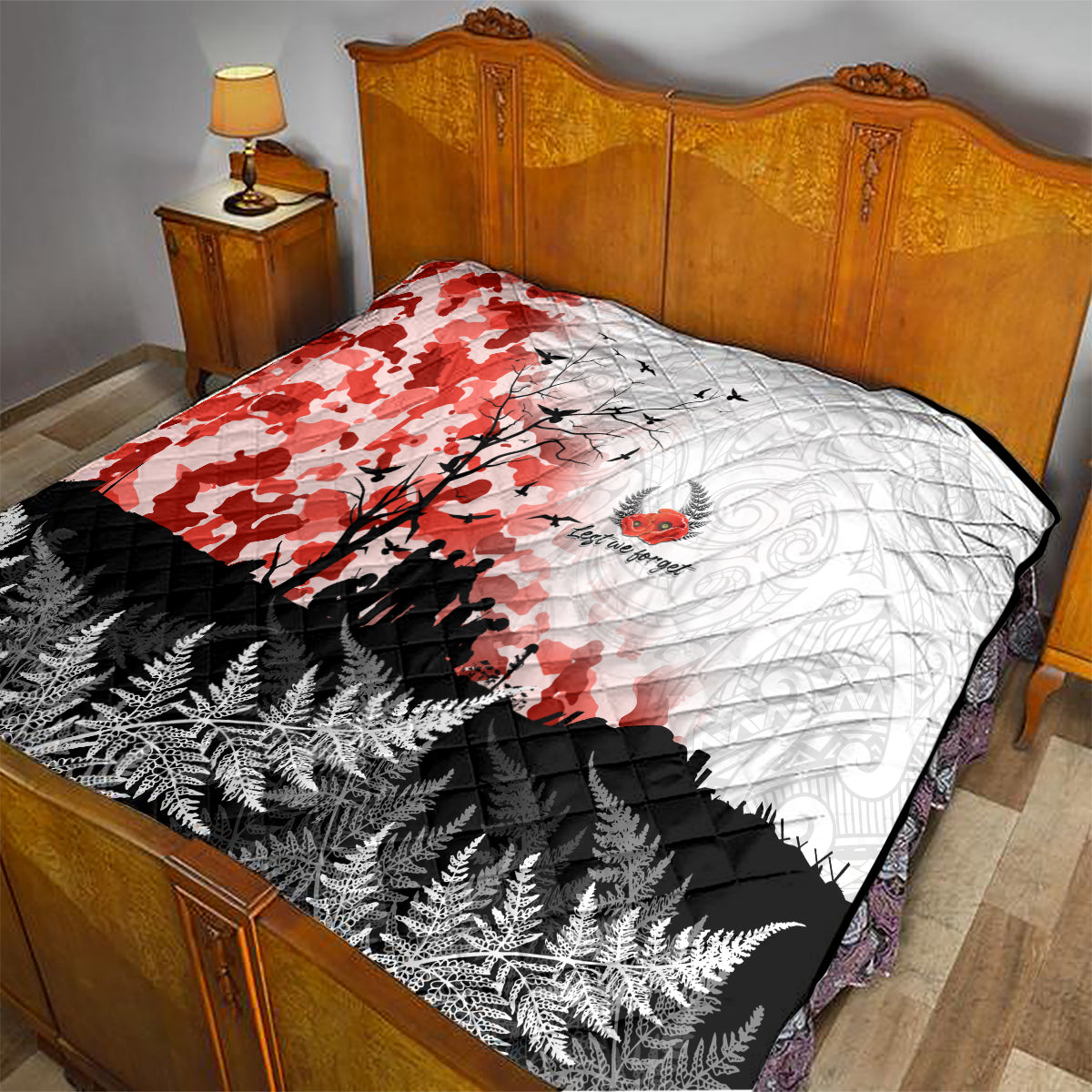 Kei Wareware Tatou New Zealand ANZAC Day Quilt Lest We Forget