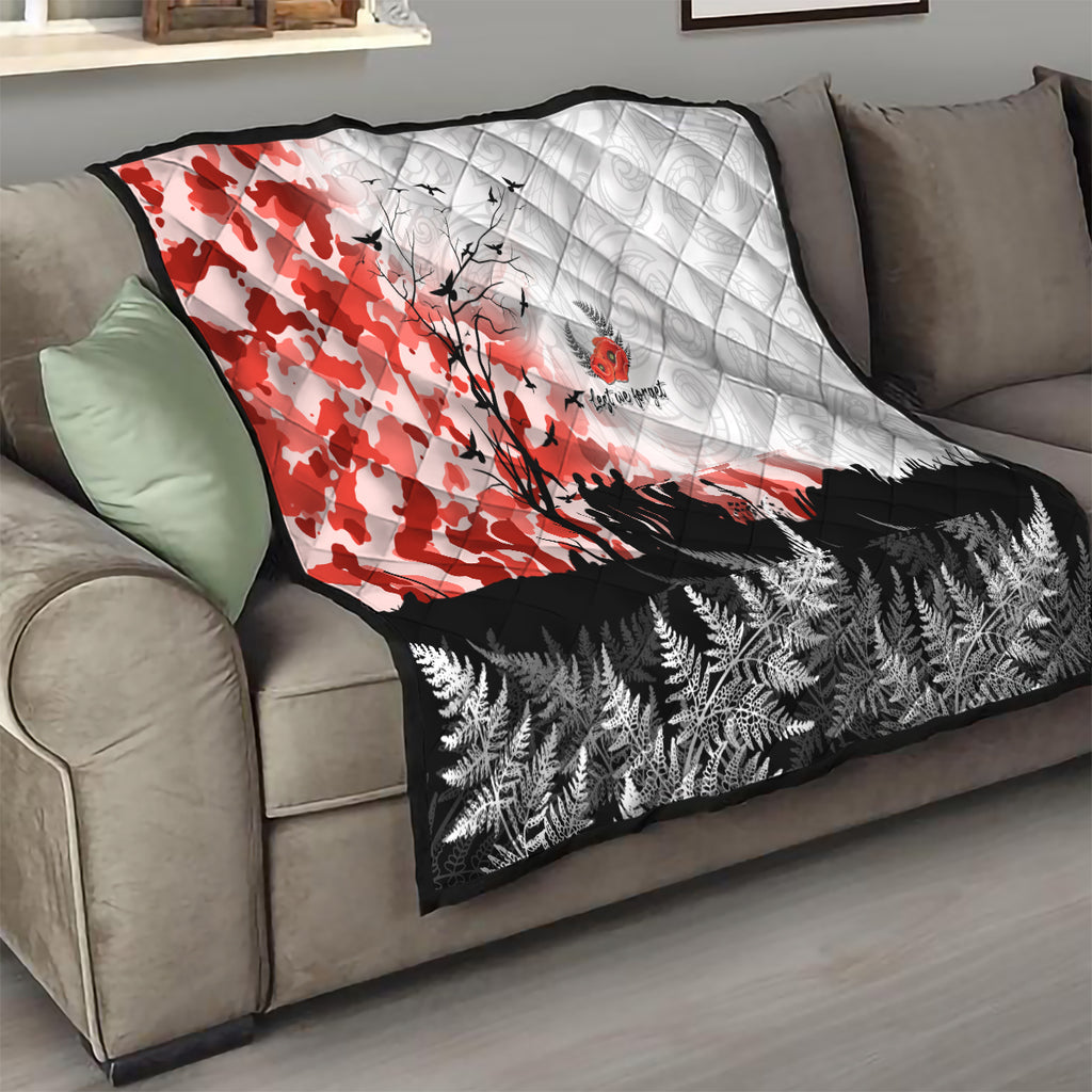 Kei Wareware Tatou New Zealand ANZAC Day Quilt Lest We Forget