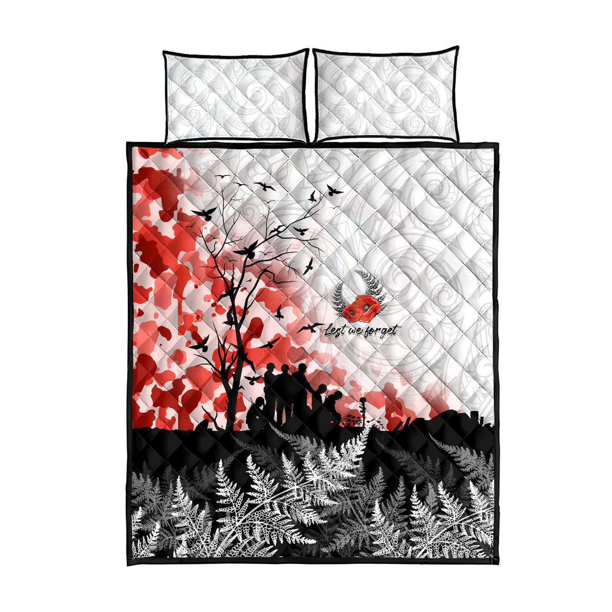 Kei Wareware Tatou New Zealand ANZAC Day Quilt Bed Set Lest We Forget
