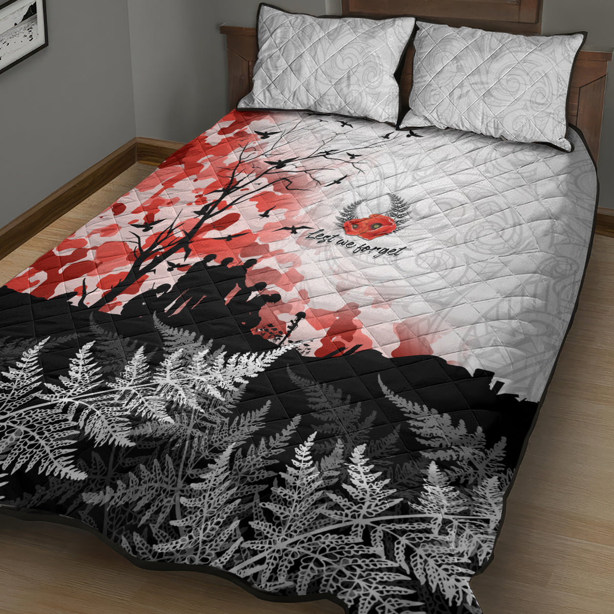 Kei Wareware Tatou New Zealand ANZAC Day Quilt Bed Set Lest We Forget