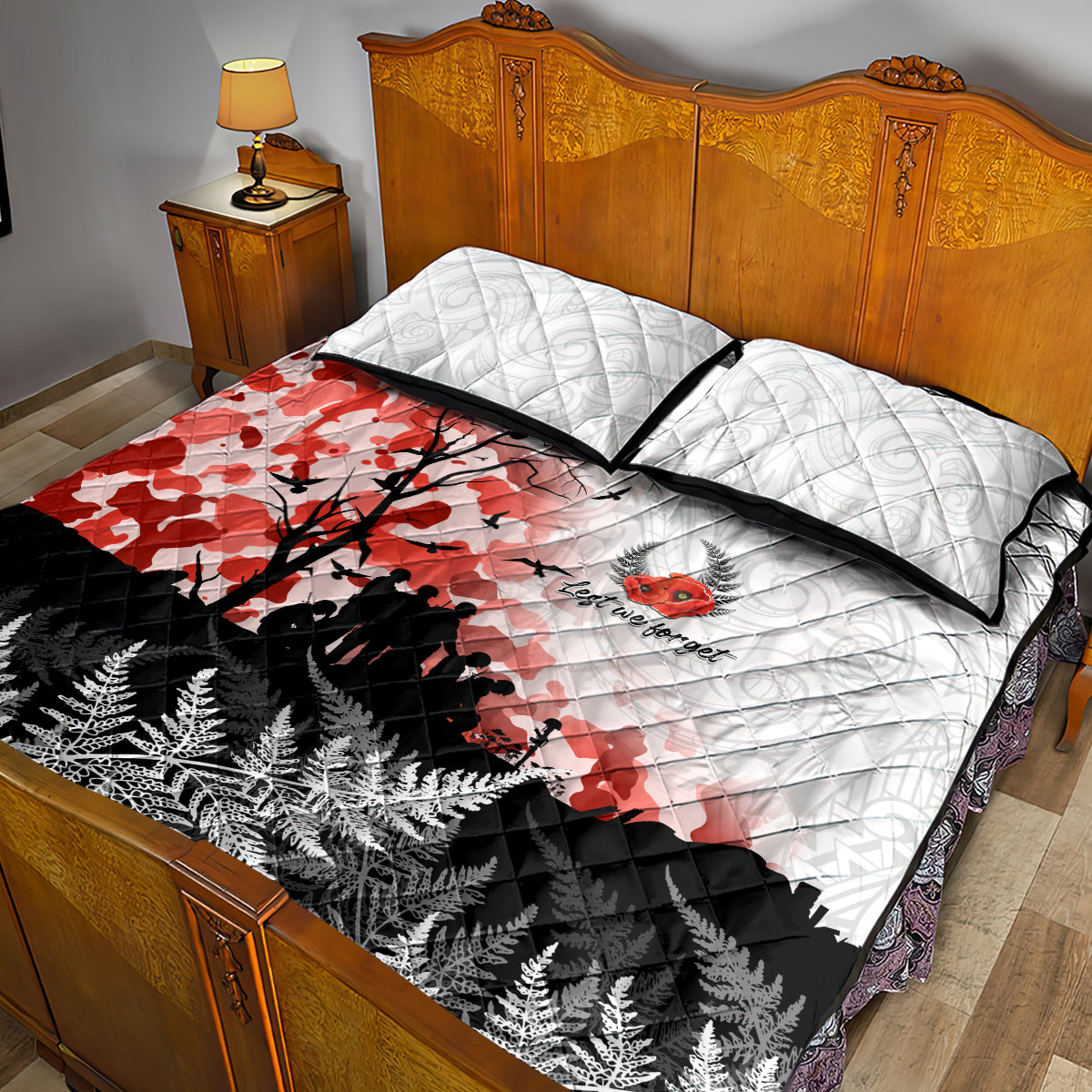 Kei Wareware Tatou New Zealand ANZAC Day Quilt Bed Set Lest We Forget