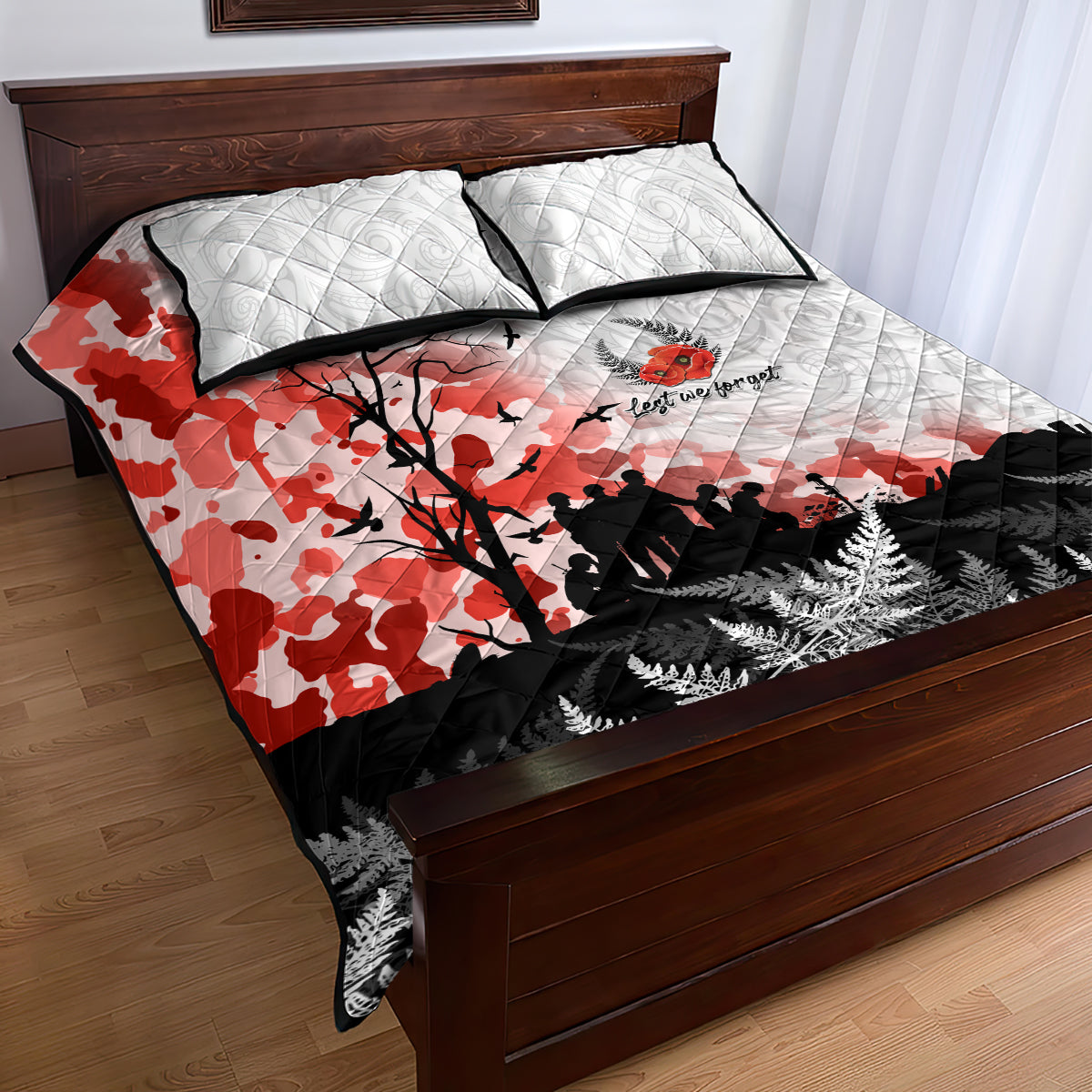 Kei Wareware Tatou New Zealand ANZAC Day Quilt Bed Set Lest We Forget