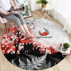 Kei Wareware Tatou New Zealand ANZAC Day Round Carpet Lest We Forget