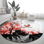 Kei Wareware Tatou New Zealand ANZAC Day Round Carpet Lest We Forget