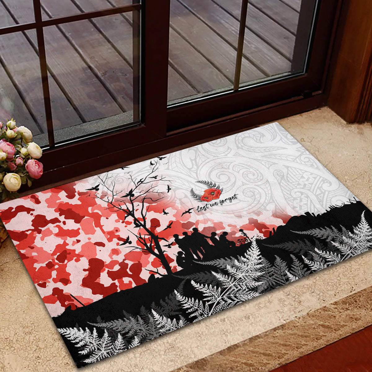 Kei Wareware Tatou New Zealand ANZAC Day Rubber Doormat Lest We Forget