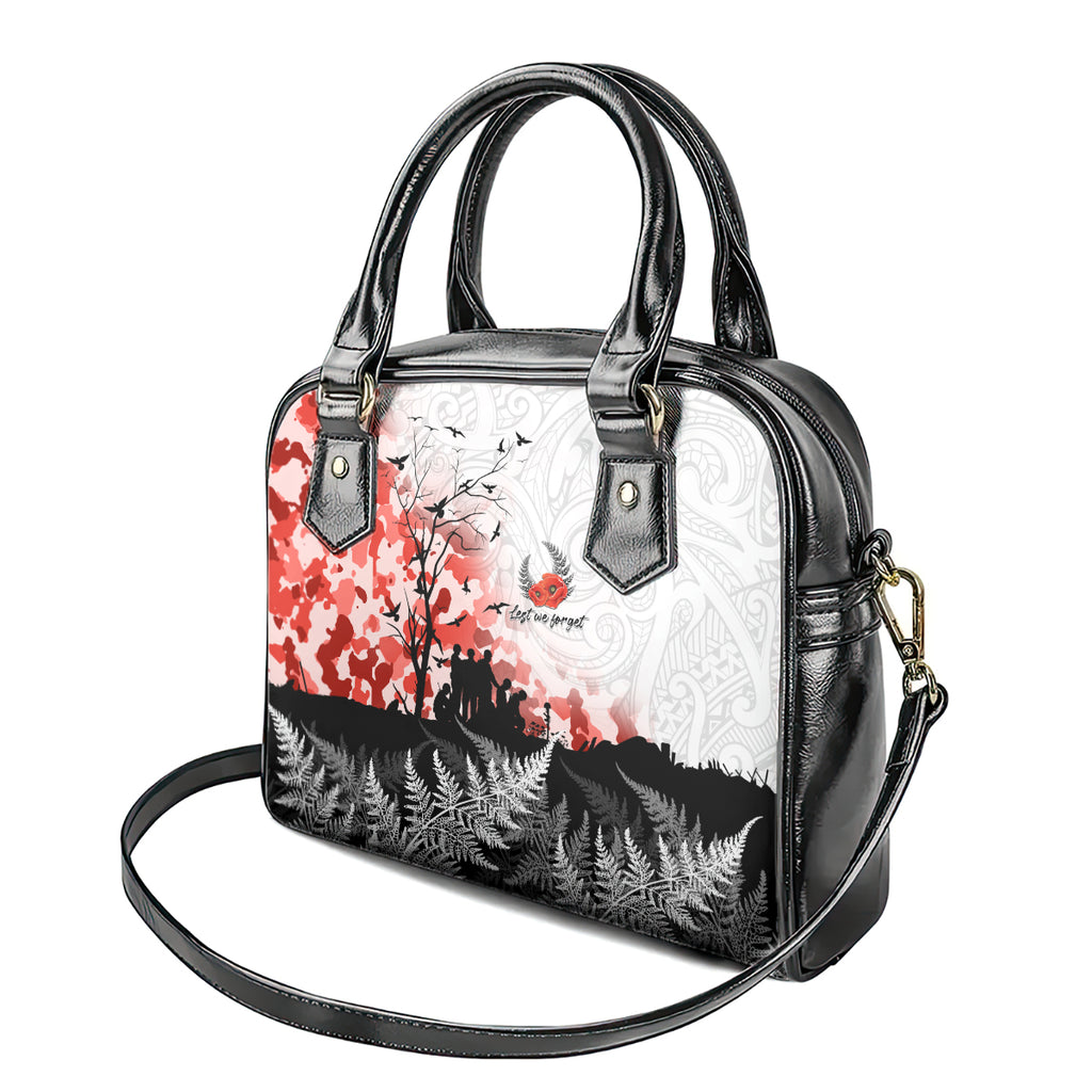Kei Wareware Tatou New Zealand ANZAC Day Shoulder Handbag Lest We Forget