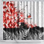 Kei Wareware Tatou New Zealand ANZAC Day Shower Curtain Lest We Forget