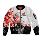 Kei Wareware Tatou New Zealand ANZAC Day Sleeve Zip Bomber Jacket Lest We Forget