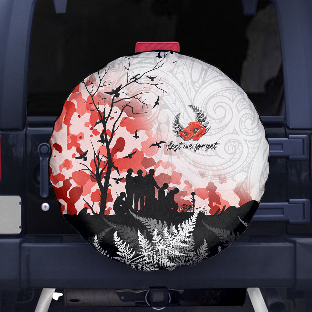 Kei Wareware Tatou New Zealand ANZAC Day Spare Tire Cover Lest We Forget