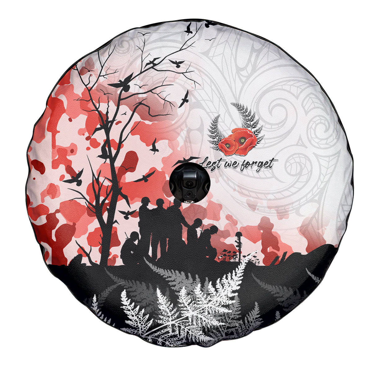 Kei Wareware Tatou New Zealand ANZAC Day Spare Tire Cover Lest We Forget