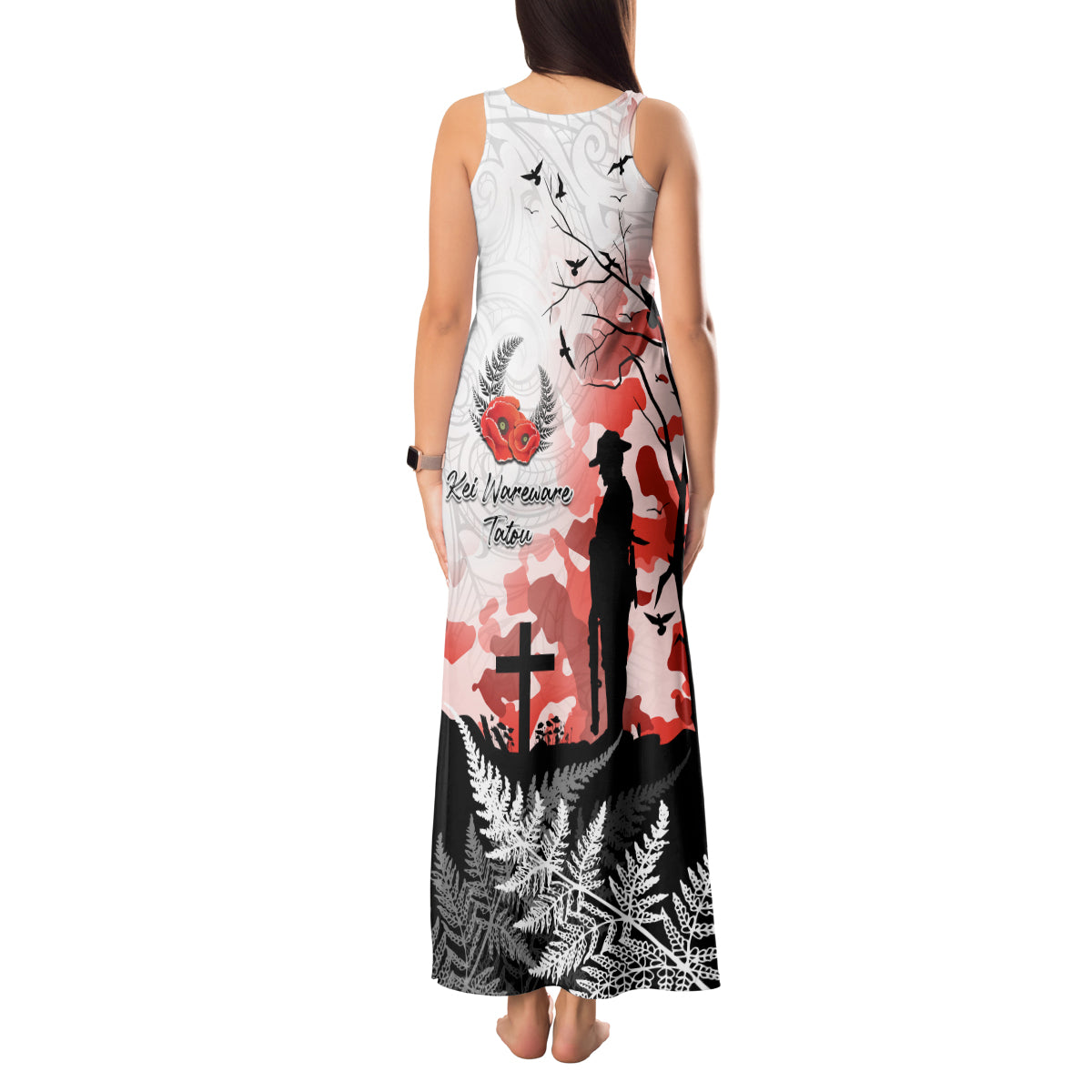Kei Wareware Tatou New Zealand ANZAC Day Tank Maxi Dress Lest We Forget