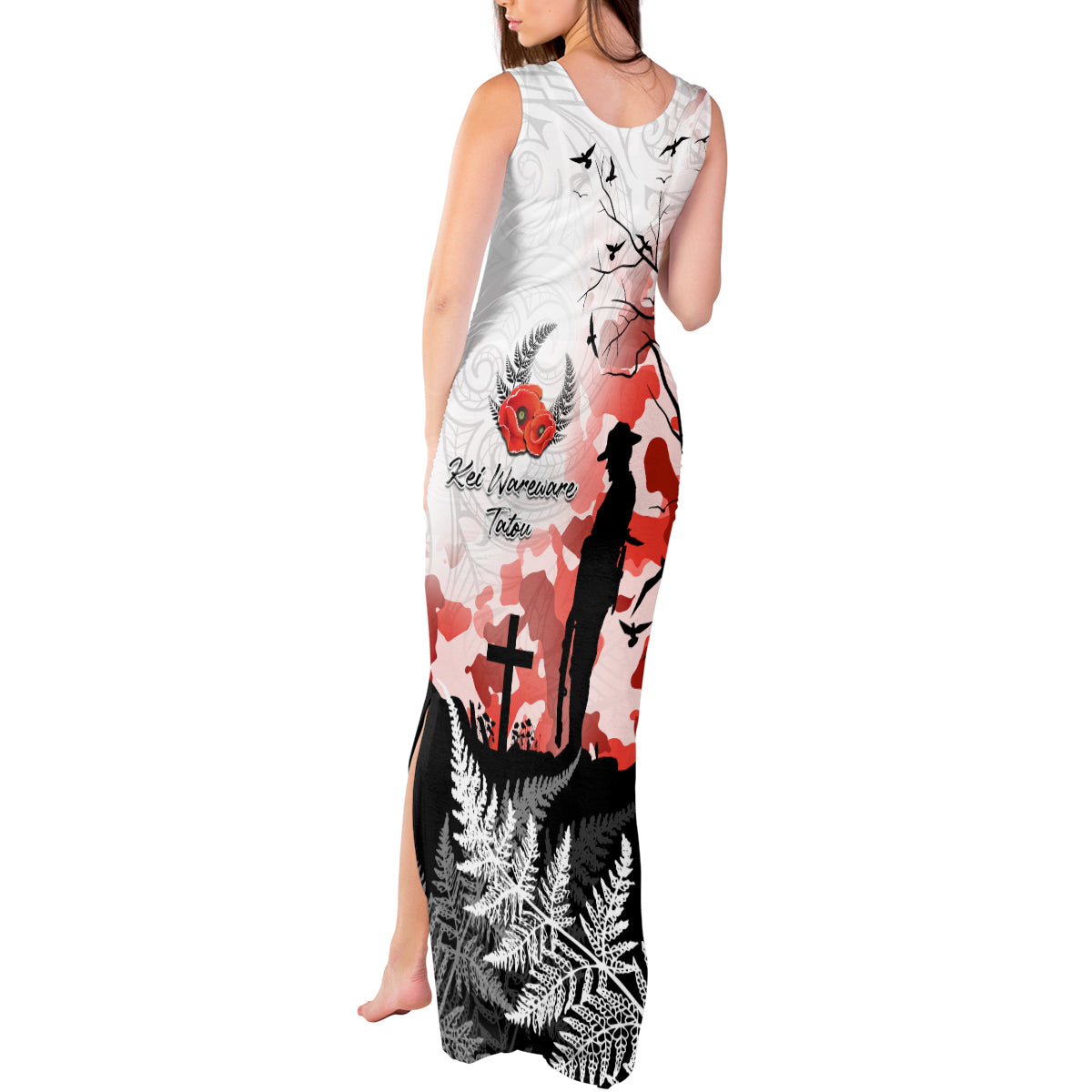 Kei Wareware Tatou New Zealand ANZAC Day Tank Maxi Dress Lest We Forget