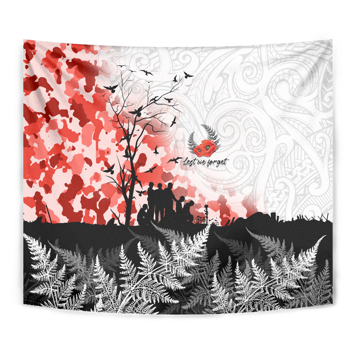 Kei Wareware Tatou New Zealand ANZAC Day Tapestry Lest We Forget