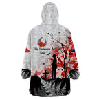 Kei Wareware Tatou New Zealand ANZAC Day Wearable Blanket Hoodie Lest We Forget