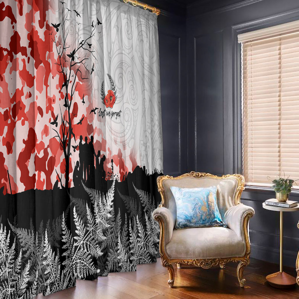 Kei Wareware Tatou New Zealand ANZAC Day Window Curtain Lest We Forget