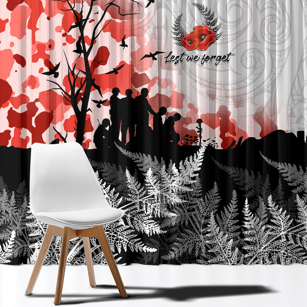 Kei Wareware Tatou New Zealand ANZAC Day Window Curtain Lest We Forget