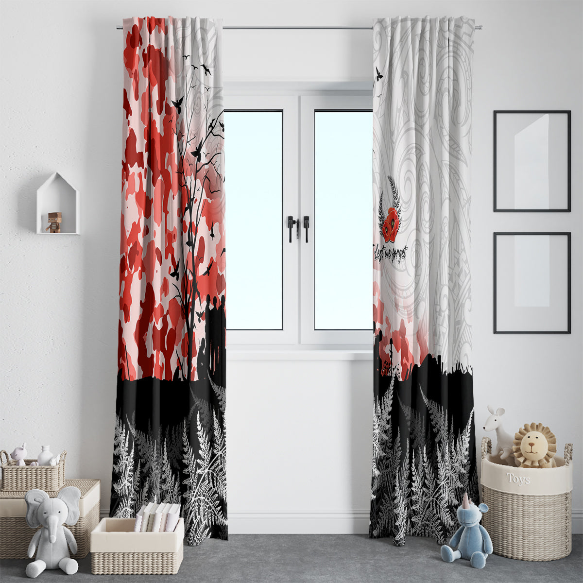 Kei Wareware Tatou New Zealand ANZAC Day Window Curtain Lest We Forget