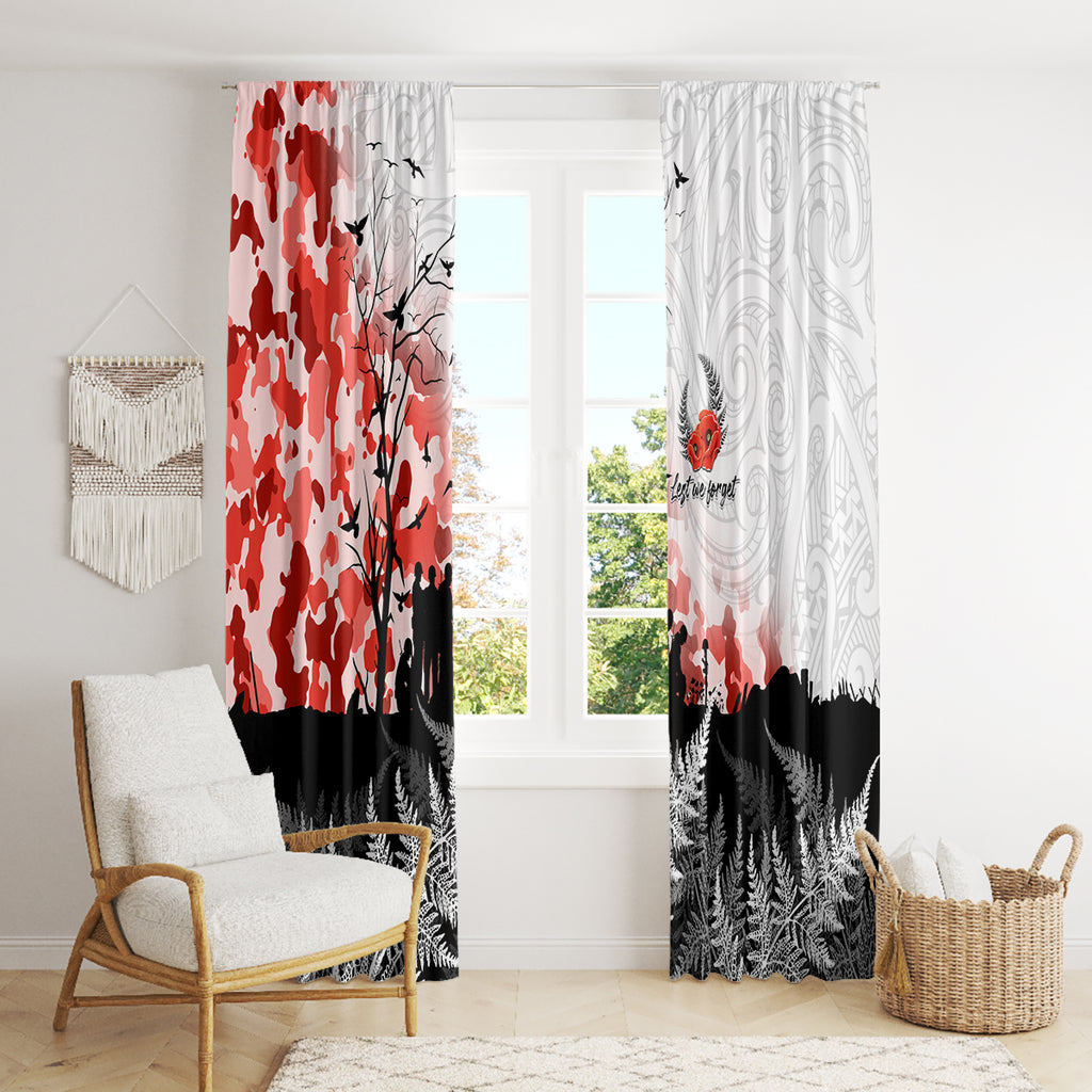 Kei Wareware Tatou New Zealand ANZAC Day Window Curtain Lest We Forget