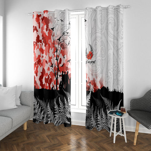 Kei Wareware Tatou New Zealand ANZAC Day Window Curtain Lest We Forget