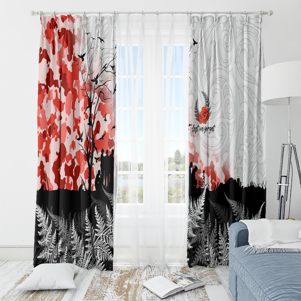 Kei Wareware Tatou New Zealand ANZAC Day Window Curtain Lest We Forget