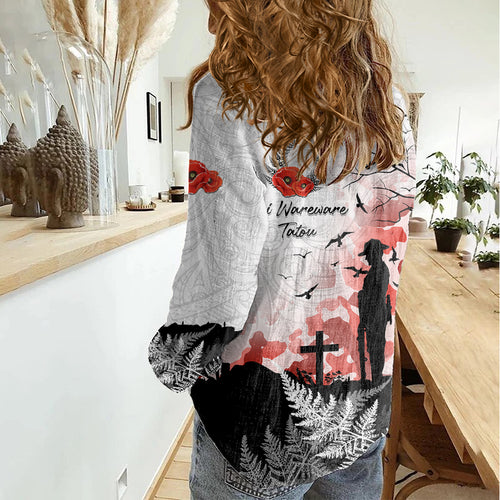 Kei Wareware Tatou New Zealand ANZAC Day Women Casual Shirt Lest We Forget