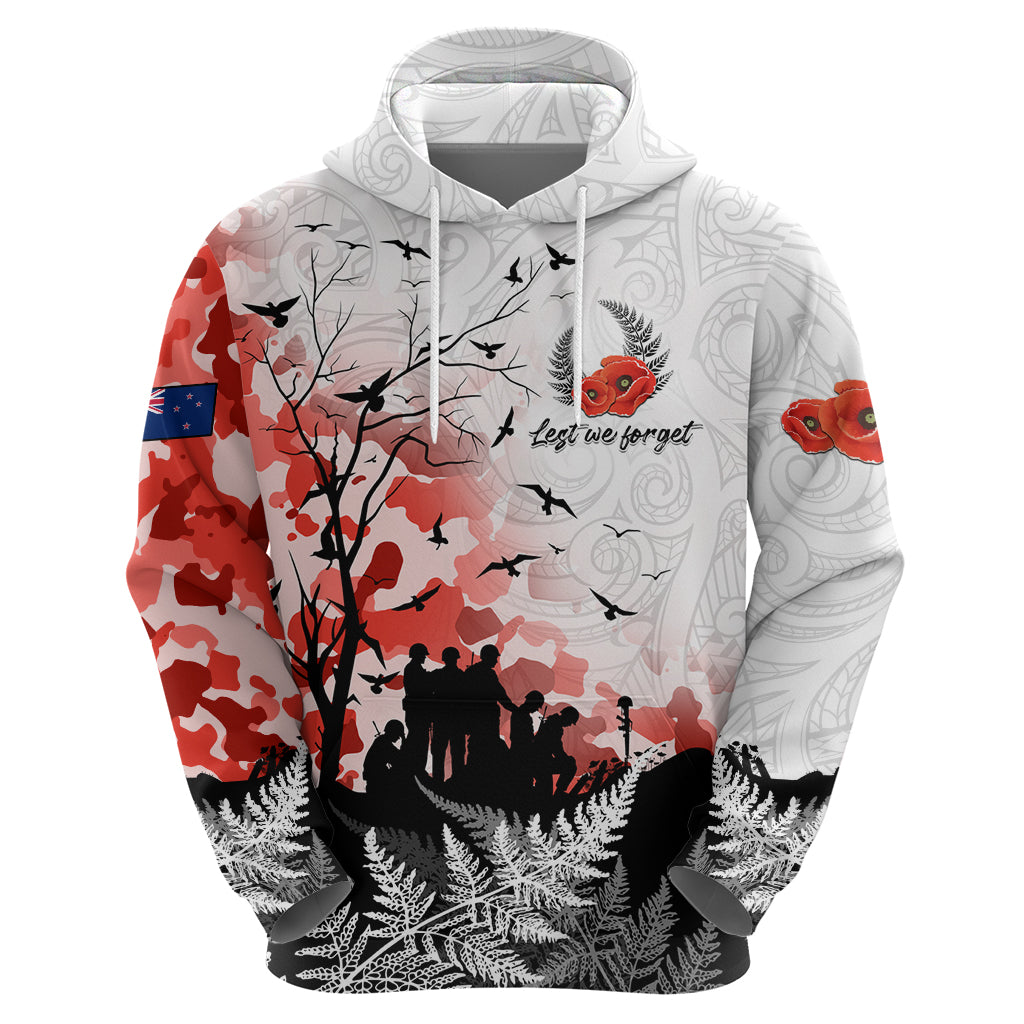 Kei Wareware Tatou New Zealand ANZAC Day Zip Hoodie Lest We Forget