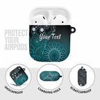Personalised Ovarian Cancer Awareness AirPods Case Teal Ribbon Aboriginal Art