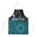 Personalised Ovarian Cancer Awareness Apron Teal Ribbon Aboriginal Art