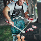 Personalised Ovarian Cancer Awareness Apron Teal Ribbon Aboriginal Art
