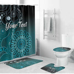 Personalised Ovarian Cancer Awareness Bathroom Set Teal Ribbon Aboriginal Art