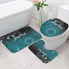 Personalised Ovarian Cancer Awareness Bathroom Set Teal Ribbon Aboriginal Art