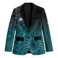 Personalised Ovarian Cancer Awareness Blazer Teal Ribbon Aboriginal Art