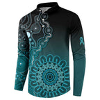 Personalised Ovarian Cancer Awareness Button Sweatshirt Teal Ribbon Aboriginal Art