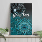 Personalised Ovarian Cancer Awareness Canvas Wall Art Teal Ribbon Aboriginal Art
