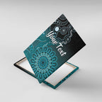 Personalised Ovarian Cancer Awareness Canvas Wall Art Teal Ribbon Aboriginal Art