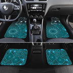 Personalised Ovarian Cancer Awareness Car Mats Teal Ribbon Aboriginal Art