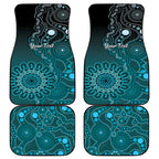 Personalised Ovarian Cancer Awareness Car Mats Teal Ribbon Aboriginal Art