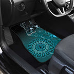 Personalised Ovarian Cancer Awareness Car Mats Teal Ribbon Aboriginal Art
