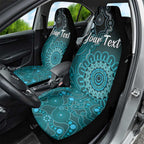 Personalised Ovarian Cancer Awareness Car Seat Cover Teal Ribbon Aboriginal Art