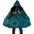 Personalised Ovarian Cancer Awareness Cloak Teal Ribbon Aboriginal Art