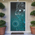 Personalised Ovarian Cancer Awareness Door Cover Teal Ribbon Aboriginal Art