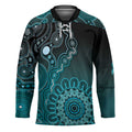 Personalised Ovarian Cancer Awareness Hockey Jersey Teal Ribbon Aboriginal Art