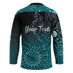 Personalised Ovarian Cancer Awareness Hockey Jersey Teal Ribbon Aboriginal Art