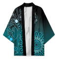 Personalised Ovarian Cancer Awareness Kimono Teal Ribbon Aboriginal Art