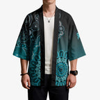 Personalised Ovarian Cancer Awareness Kimono Teal Ribbon Aboriginal Art