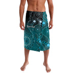 Personalised Ovarian Cancer Awareness Lavalava Teal Ribbon Aboriginal Art