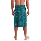 Personalised Ovarian Cancer Awareness Lavalava Teal Ribbon Aboriginal Art