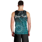 Personalised Ovarian Cancer Awareness Men Tank Top Teal Ribbon Aboriginal Art