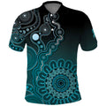 Personalised Ovarian Cancer Awareness Polo Shirt Teal Ribbon Aboriginal Art