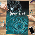 Personalised Ovarian Cancer Awareness Puzzle Teal Ribbon Aboriginal Art